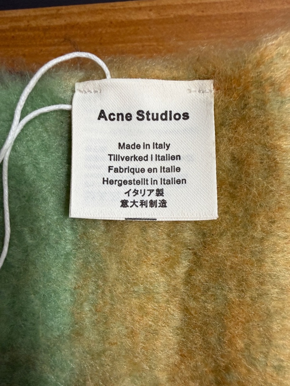 Acne Studios Multicolor Check Mohair Scarf - Picture 3 of 4